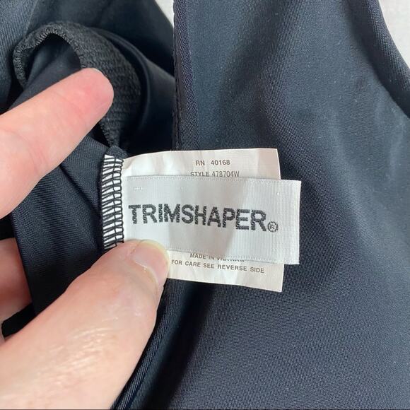 Trimshaper Black One Piece Skirted Swimsuit Sz.22W NWOT - Picture 7 of 14
